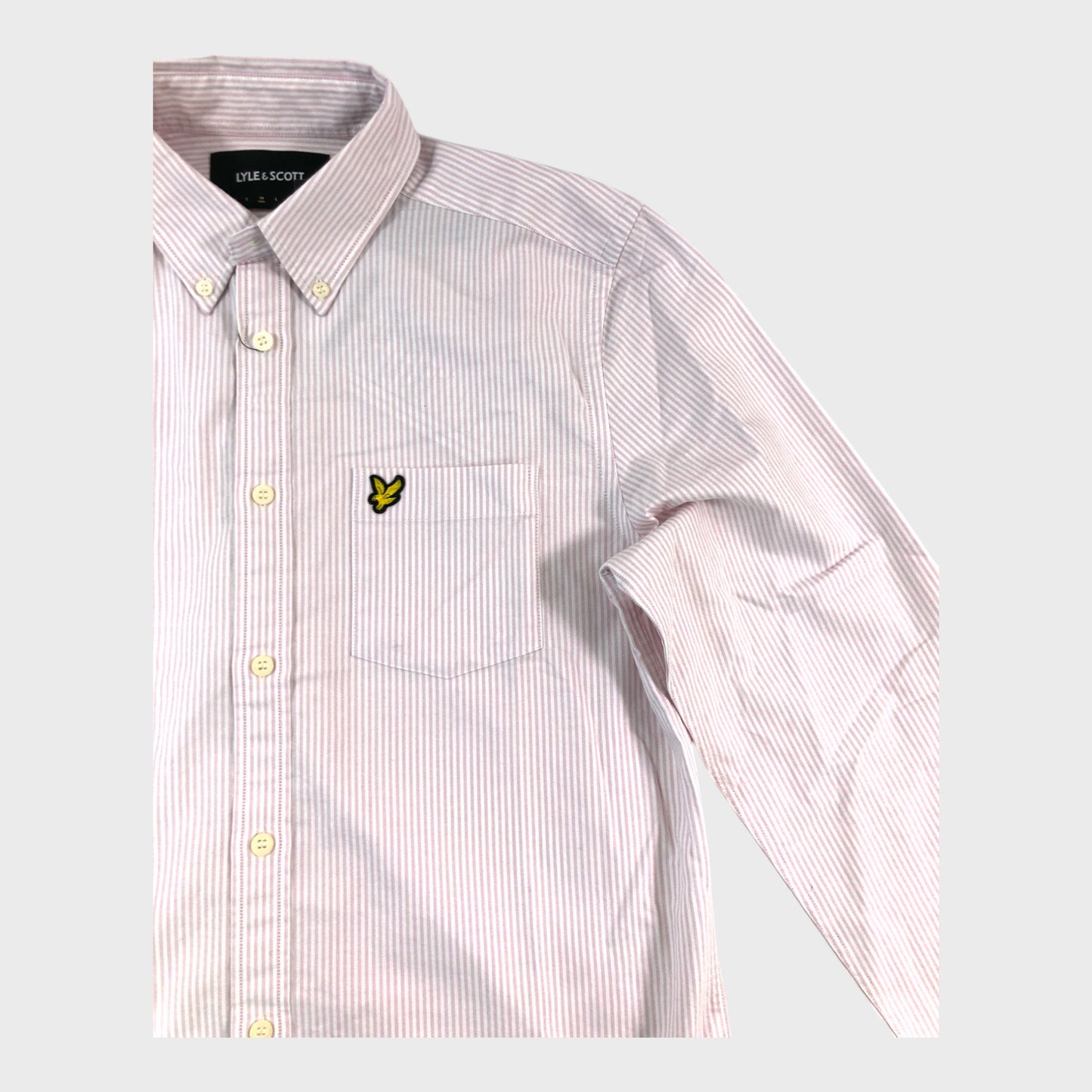 Lyle & Scott Pink/White Stripe Shirt - Size Medium