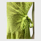 Lime Green Patterned Wrap Dress