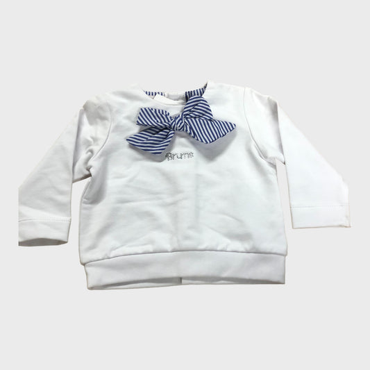 White and blue kids two piece jumper and jogger set