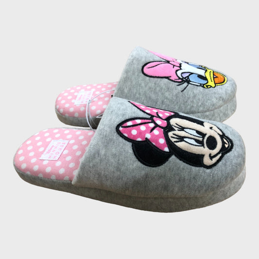 Minnie and Daisy Grey Slippers