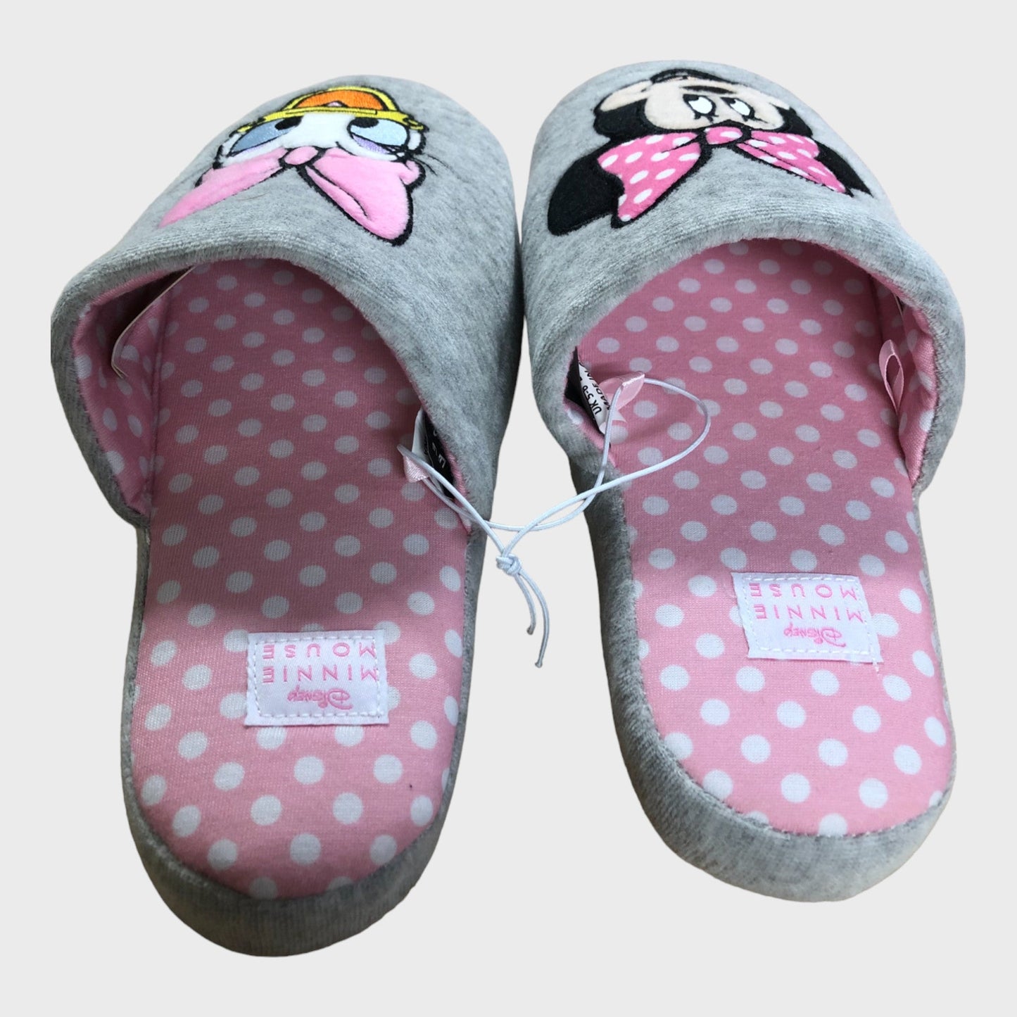 Minnie and Daisy Grey Slippers