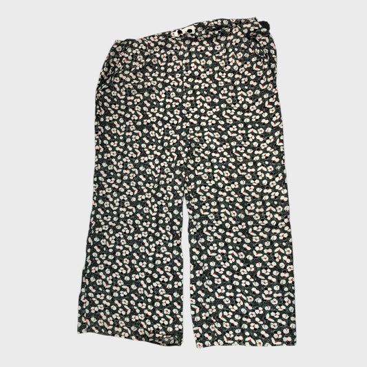 Branded Tap Shoe Black Floral Patterned Trousers - Size 26