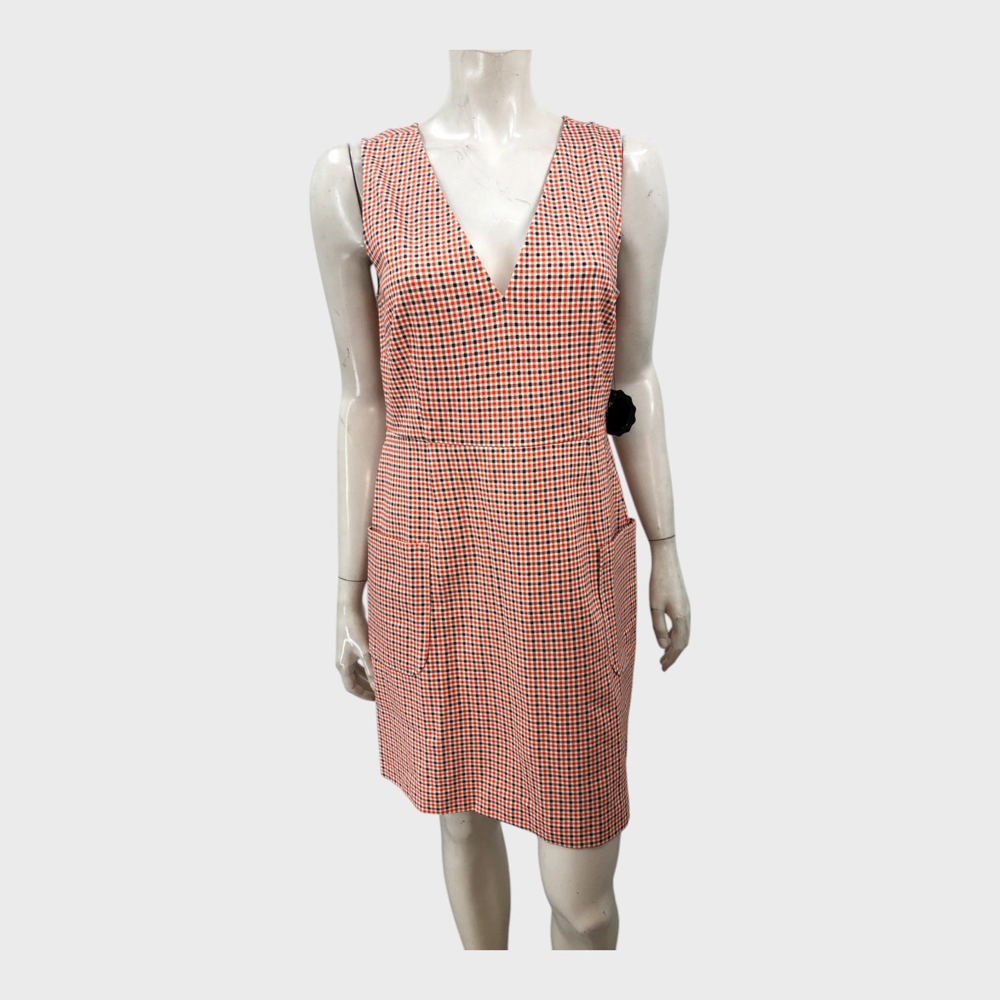 Branded Orange Plaid Pinafore Dress - Size 10