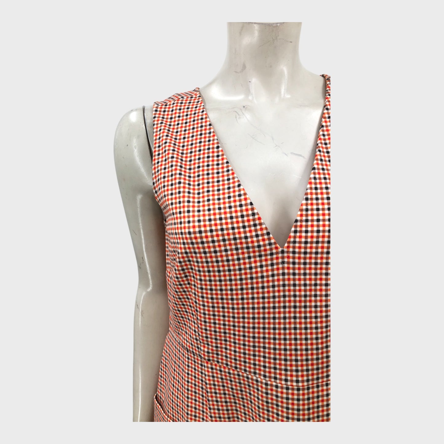 Branded Orange Plaid Pinafore Dress - Size 10