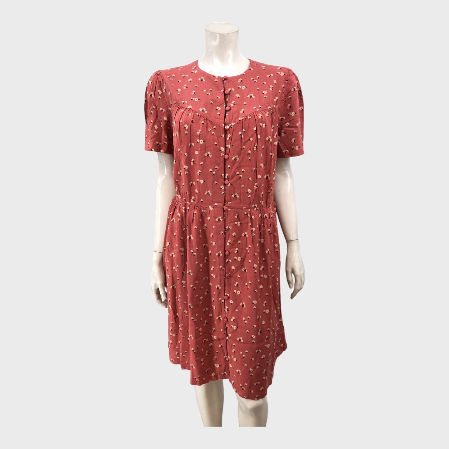 Branded Cinnabar Floral Print Button Down Dress - Size 14