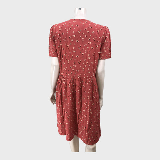 Branded Cinnabar Floral Print Button Down Dress - Size 14