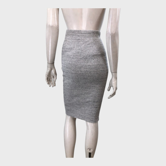 James Perse Grey Heavy Rib Skinny Skirt - Size 8