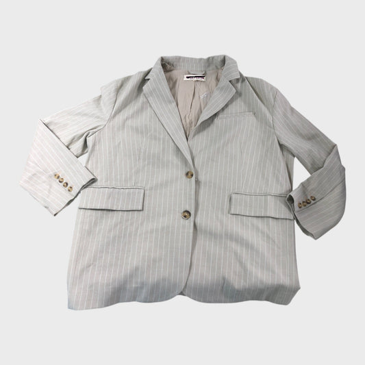 Branded Women's Striped Blazer Tailored Beige Jacket