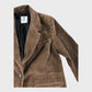 Branded Women's Brown Faux Suede Blazer Buttoned Slim Fit Jacket