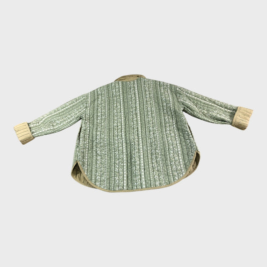 Branded Women's Quilted Jacket Green Cotton Button Up