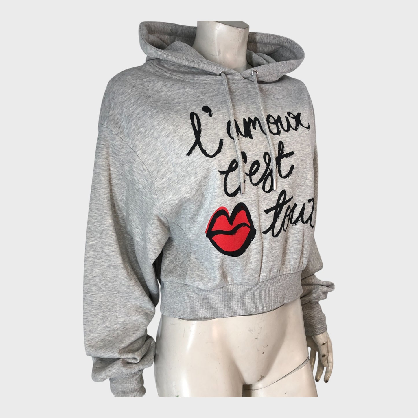 Women's Grey Cropped Hoodie