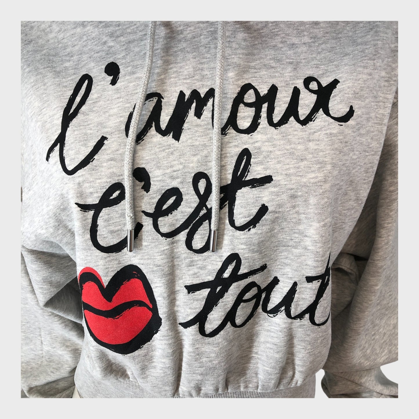 Women's Grey Cropped Hoodie