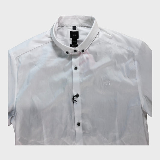 RIVER ISLAND Short Sleeve Shirt Men's Regular Fit White Button-Up