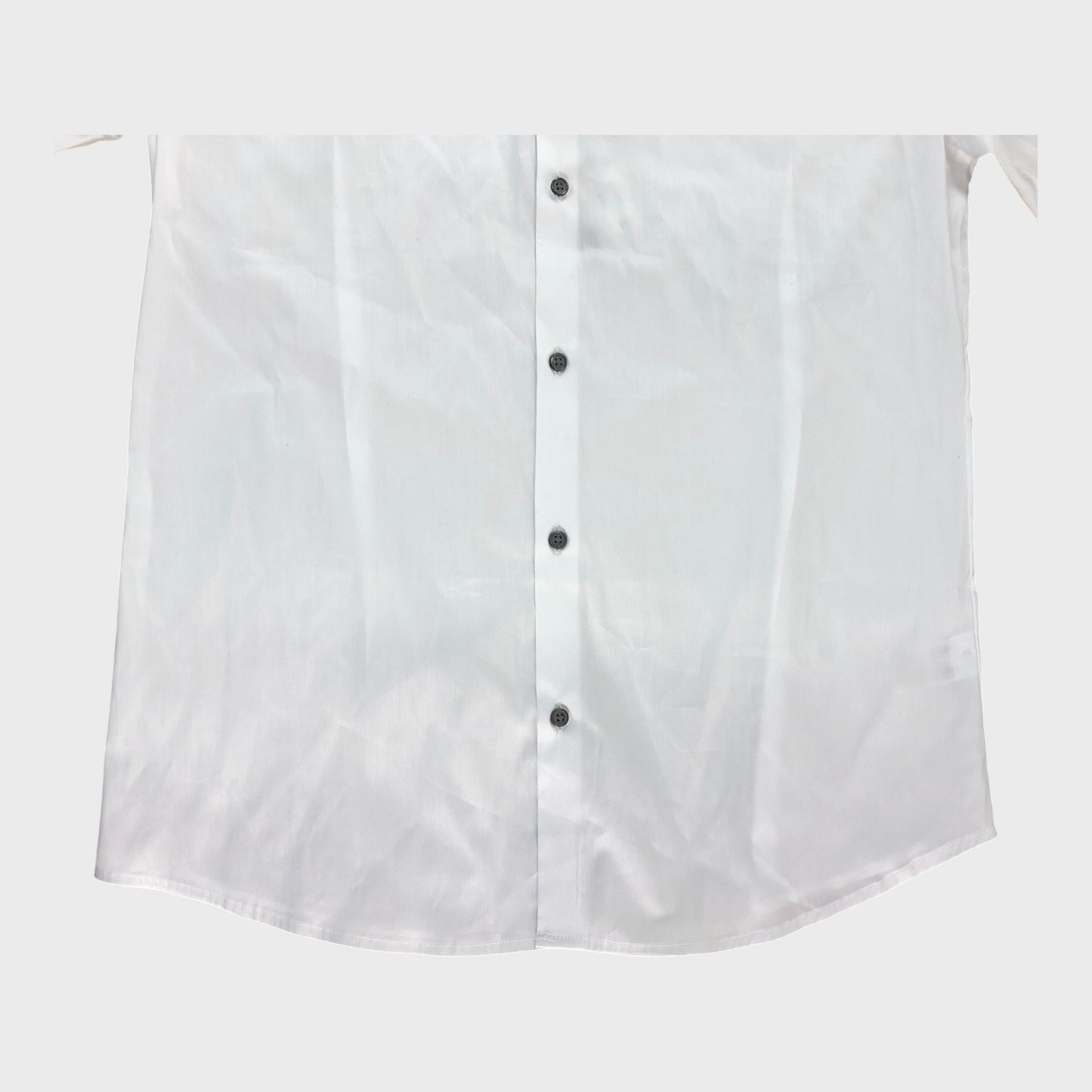 RIVER ISLAND Short Sleeve Shirt Men's Regular Fit White Button-Up