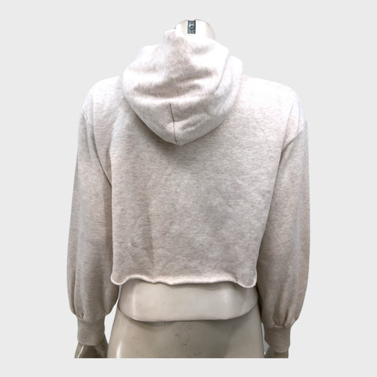 Bellarose Beige Sweat Cropped Hoodie - Size 10