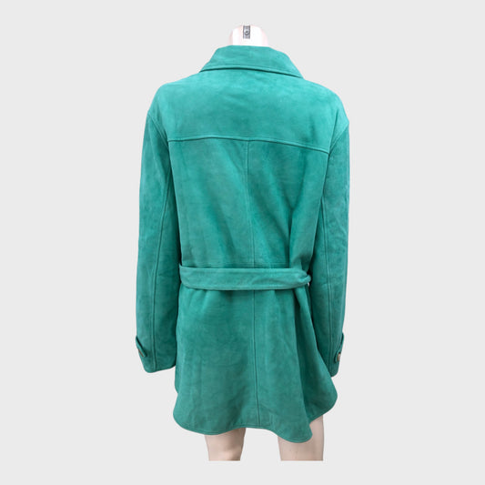 Branded Turquoise Suede Overshirt Jacket - Size 20