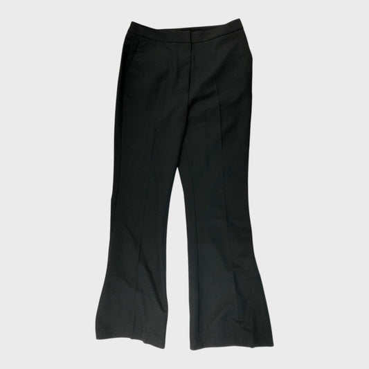 Branded Black Spit Hem Trousers