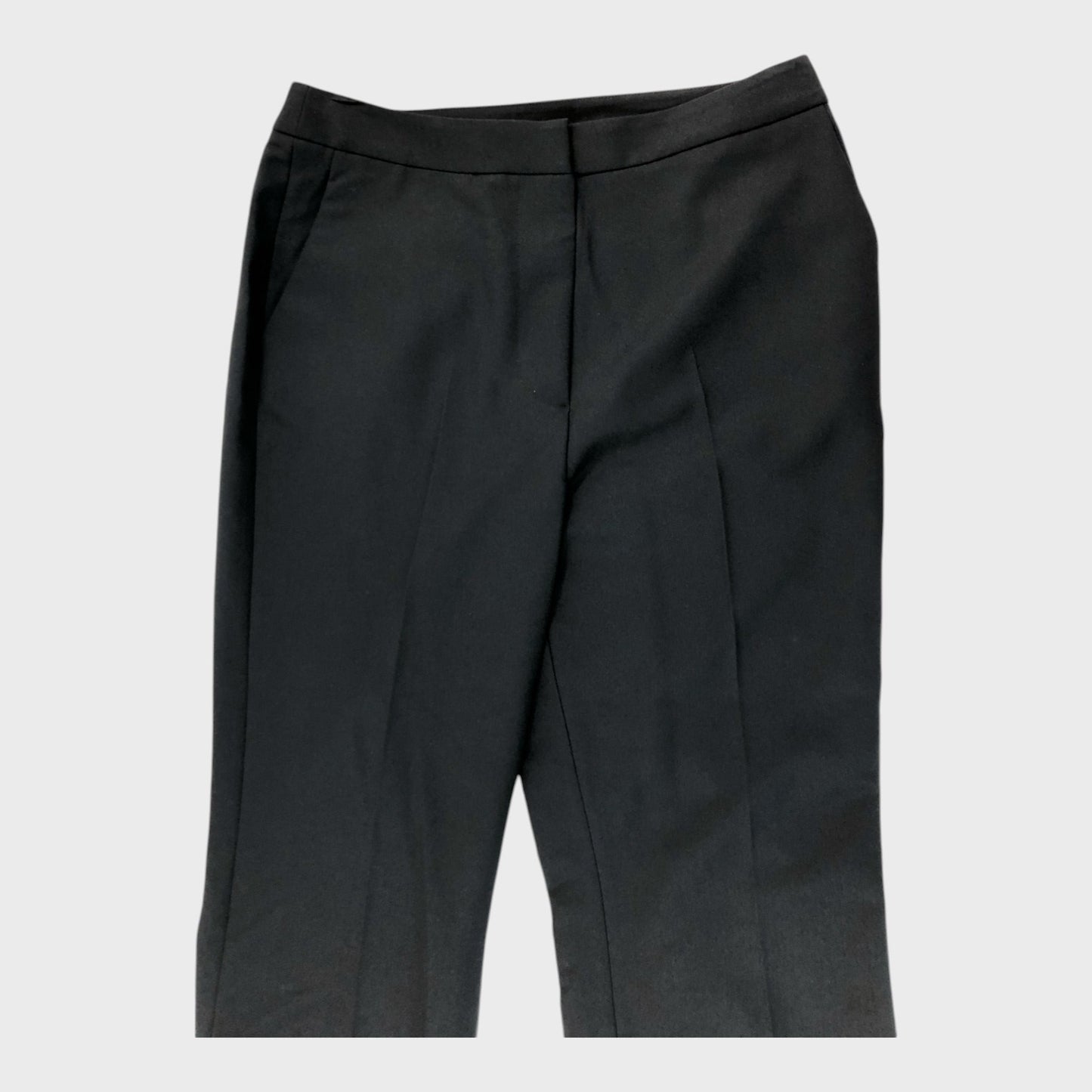 Branded Black Spit Hem Trousers