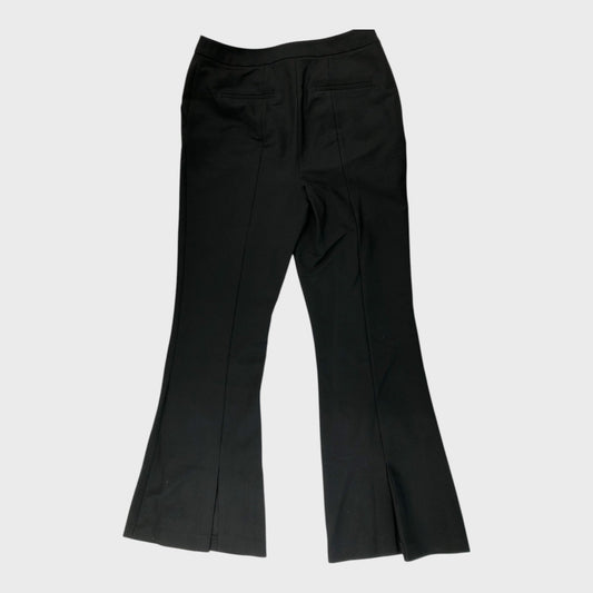 Branded Black Spit Hem Trousers