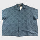 River Island Blue Diamond Crochet Shirt - Size Large