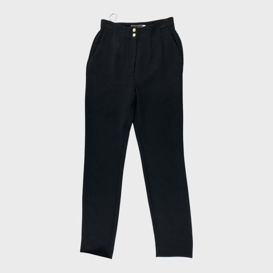 Branded Gold Button Pleated Trousers