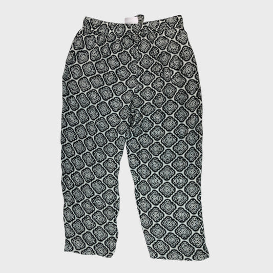 Branded White/Black Patterned Trousers