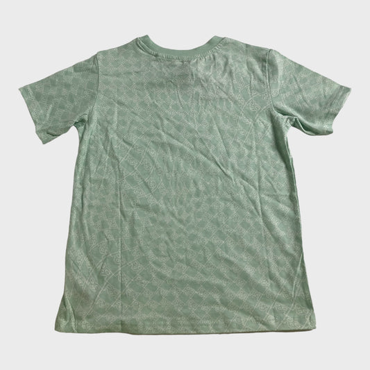 Pale Green T-Shirt with All-Over Pattern