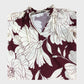 River Island Floral Short Sleeve Blouse Women's Red White V-Neck