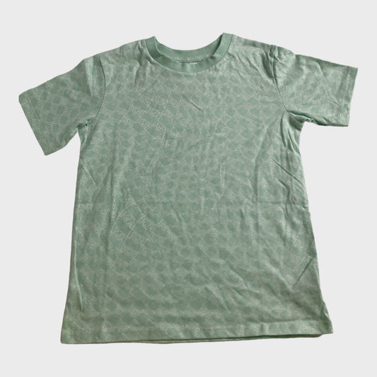 Pale Green T-Shirt with All-Over Pattern