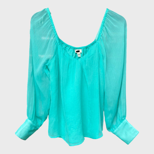 Turquoise Chiffon Blouse