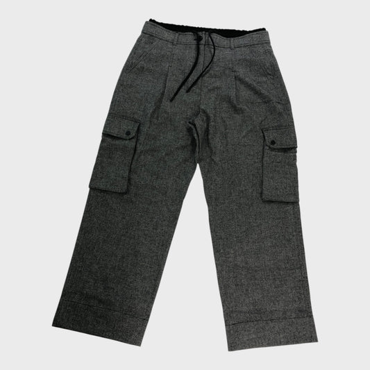 Branded Fabric Mix Tapered Cargo Trousers - Size 16