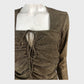 Branded Gold Metallic Ruched Top - Size 14