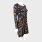 Branded Navy Printed Jersey Dress - Size 10