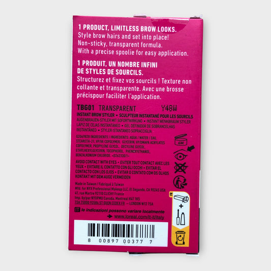 NYX Professional Makeup The Brow Glue Clear Instant Brow Styler 5g