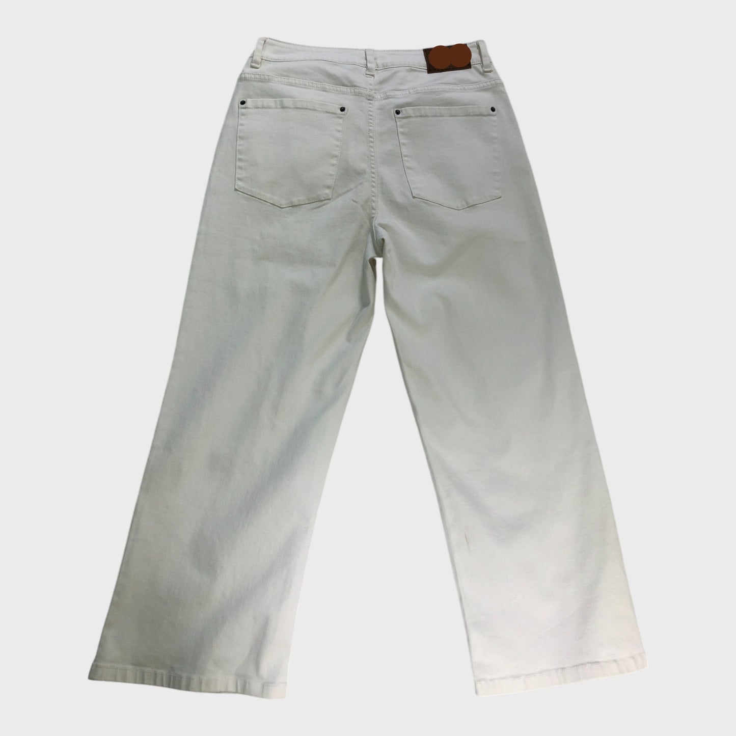Branded White Cropped Jeans - Size 12
