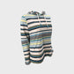 Branded Blue and White Striped Pull Over Twill Hoodie