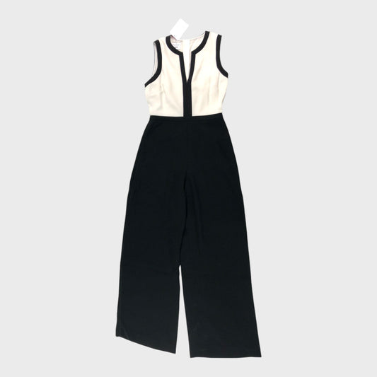 Branded Black/Ivory V-Neck Jumpsuit