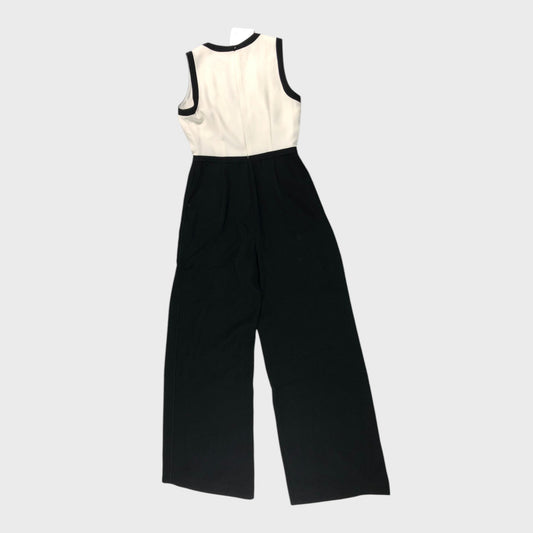 Branded Black/Ivory V-Neck Jumpsuit