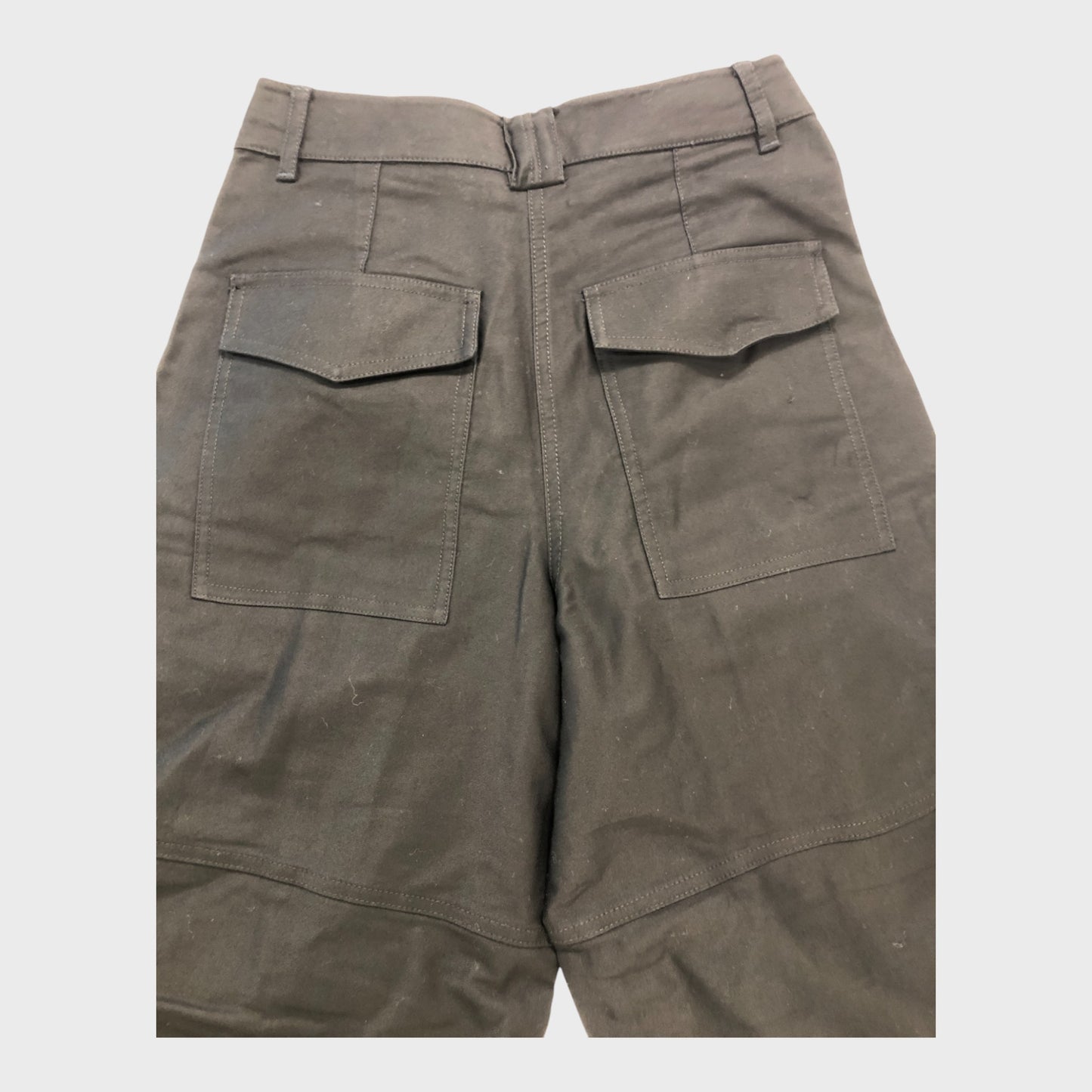 Branded Black Cropped Cargo Trousers