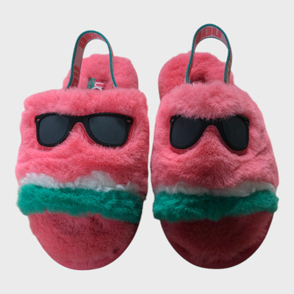 UGG Watermelon Fluffy Slippers - Size 10 Youth