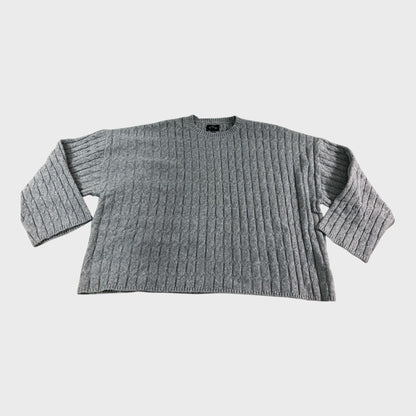 Branded Women's Knit Jumper Crew Neck Long Sleeve Casual