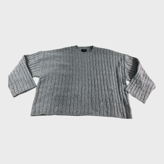 Branded Women's Knit Jumper Crew Neck Long Sleeve Casual