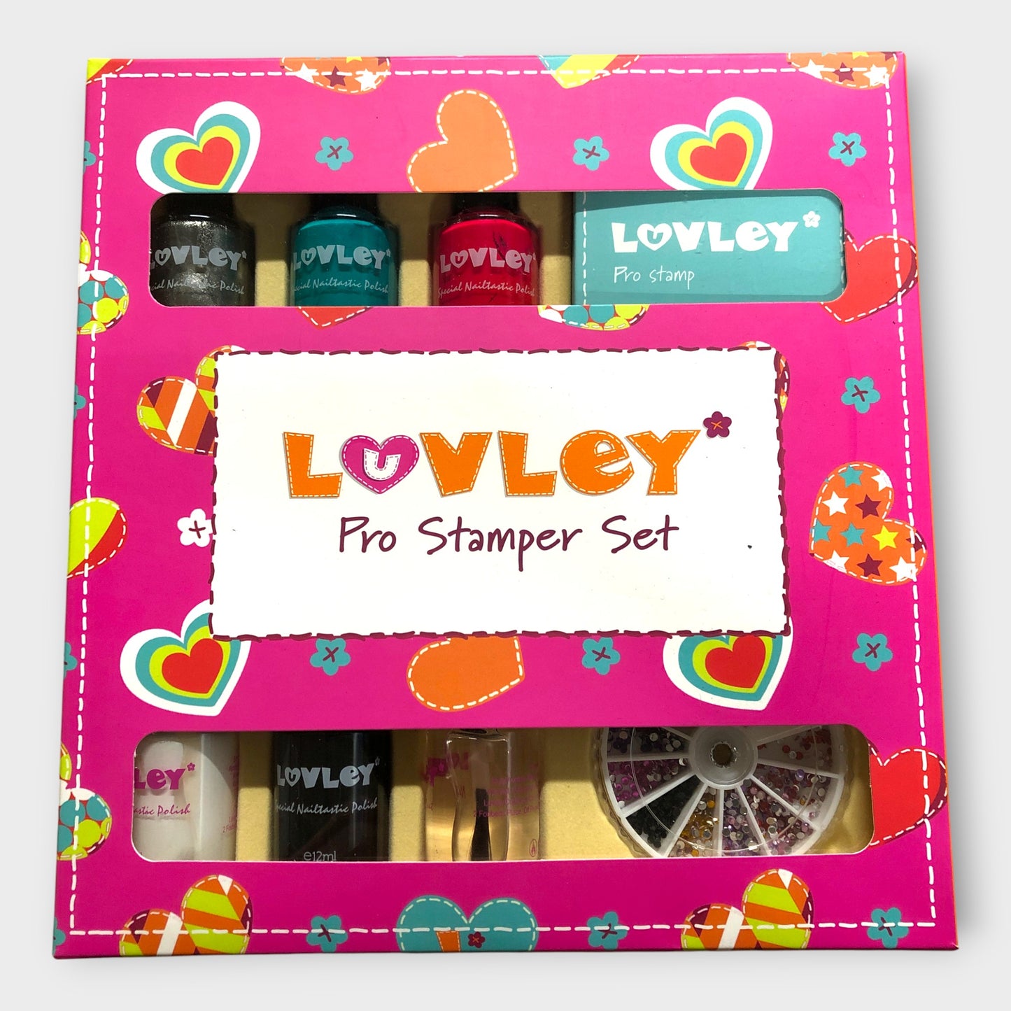 LUVLEY Pro Stamper Set Nail Art Kit Special Polish Rhinestones