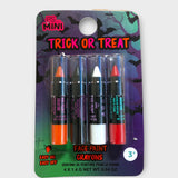 PS MINI Trick or Treat Face Paint Crayons 4 Pack Easy On Off