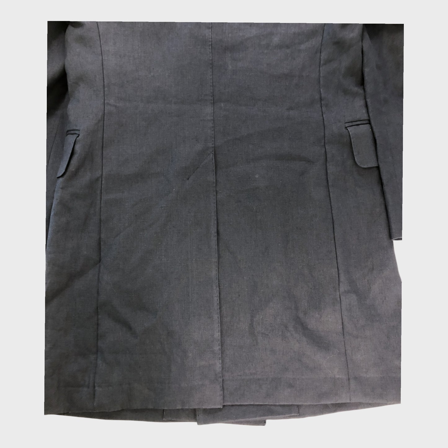 Oscar Jacobson Navy Linen Coat - Size 48"