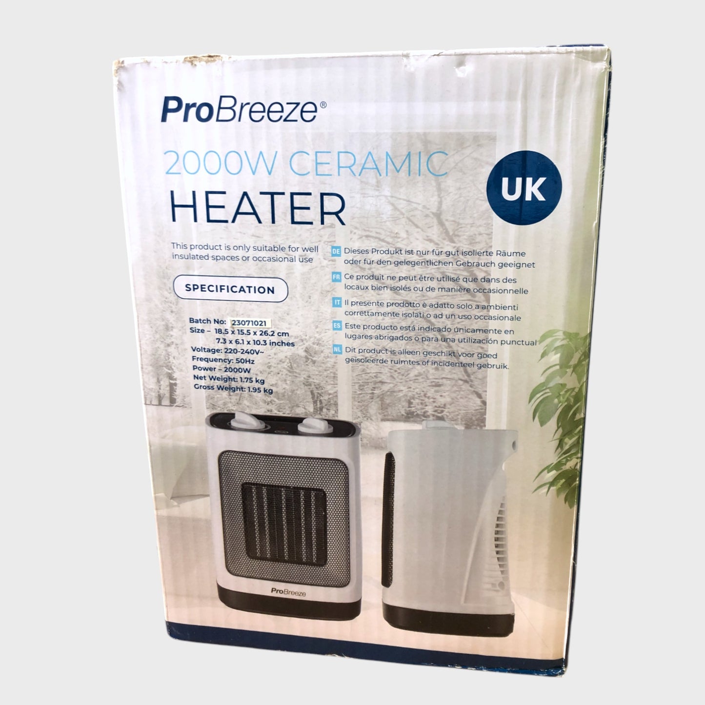 Pro Breeze 2000W Mini Ceramic Heater