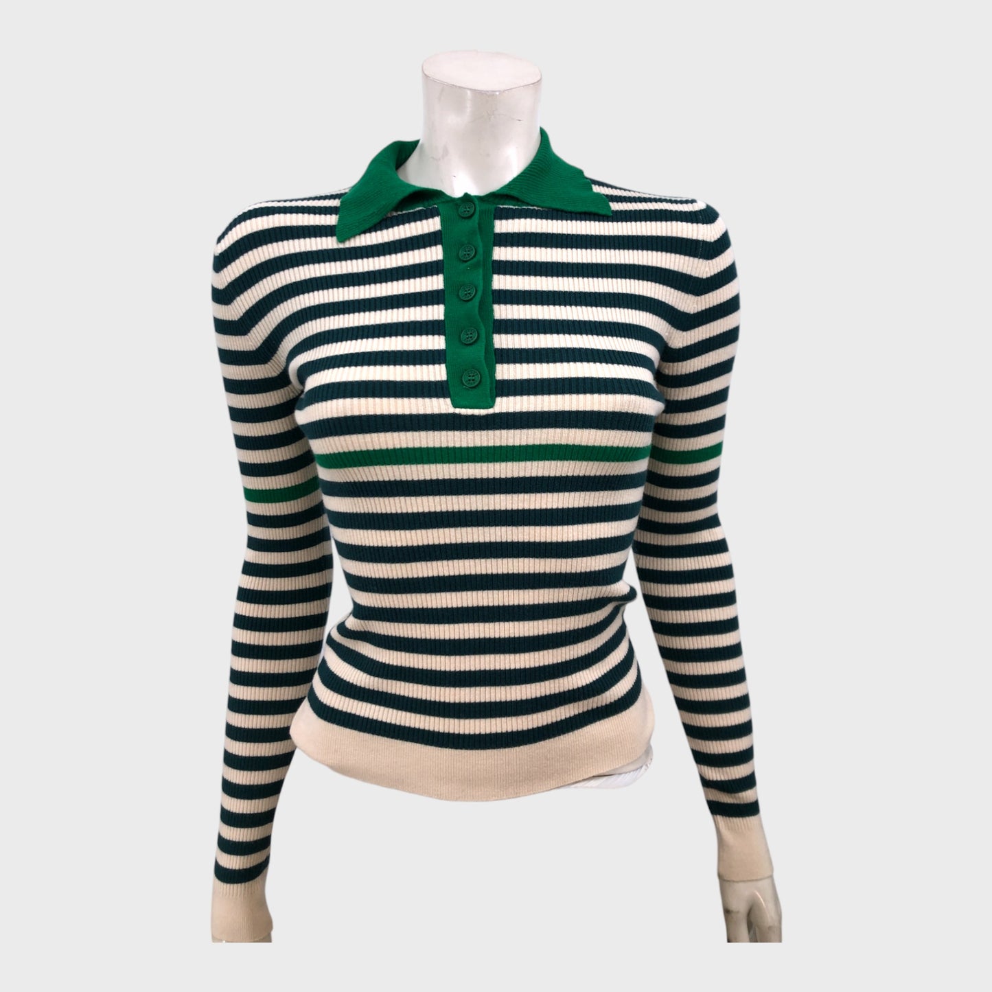 Indee Green Striped Polo Pullover - Size 6