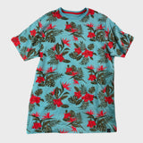 Branded Sky Blue Hawaii Print T-Shirt - Size Medium