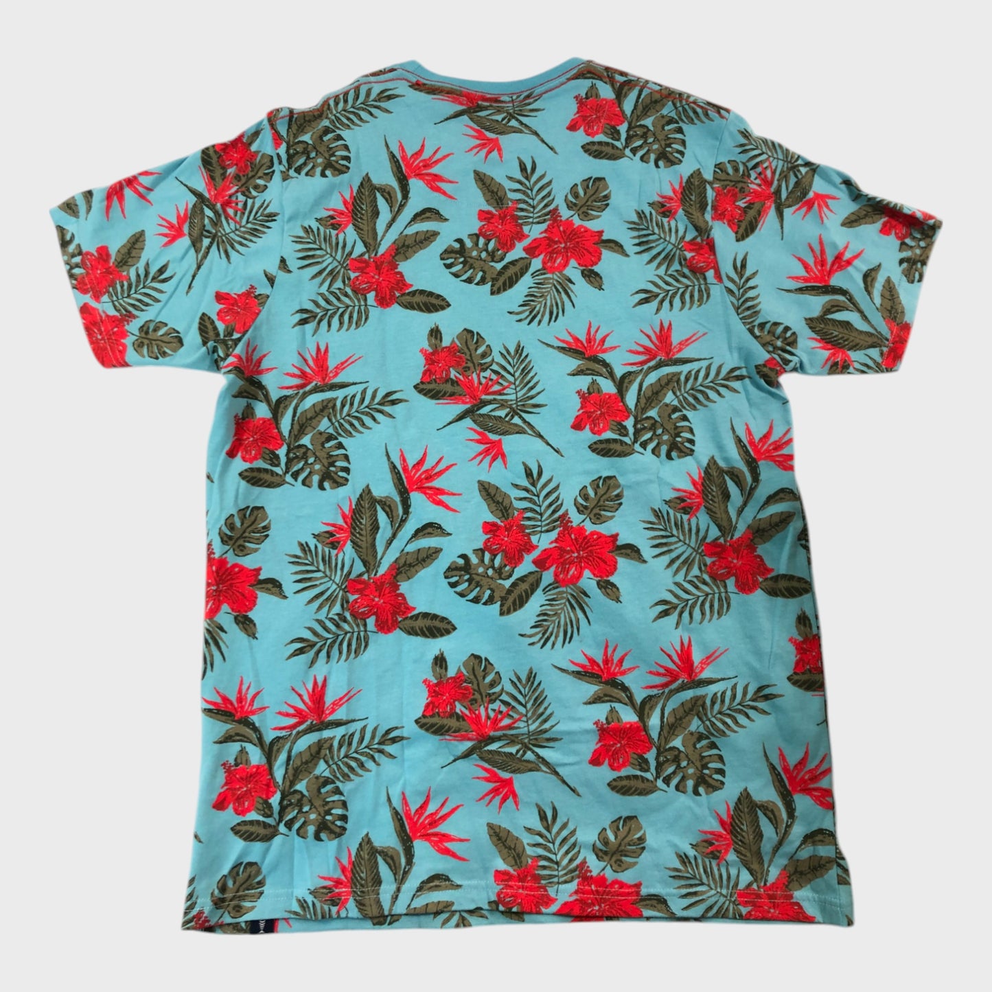 Branded Sky Blue Hawaii Print T-Shirt - Size Medium