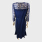 Jacques Vert Blue Lace Dress - Size 16